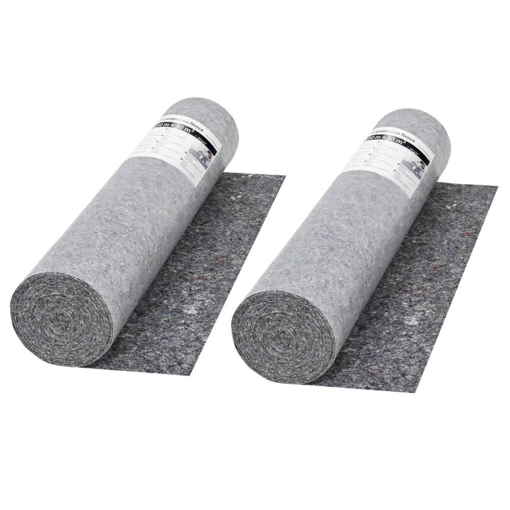 Bâche de protection contre peinture 2 pcs 50 m 280 g/m² gris