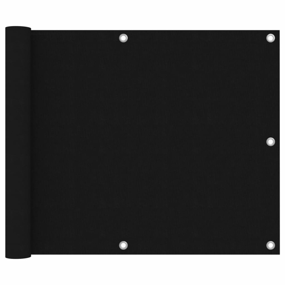 Écran de balcon 75 x 400 cm tissu oxford noir
