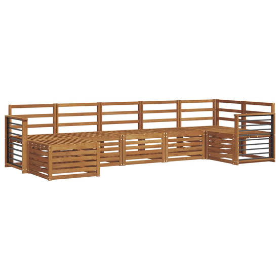 Ensembles de canapés 7 pcs naturel bois d'acacia massif