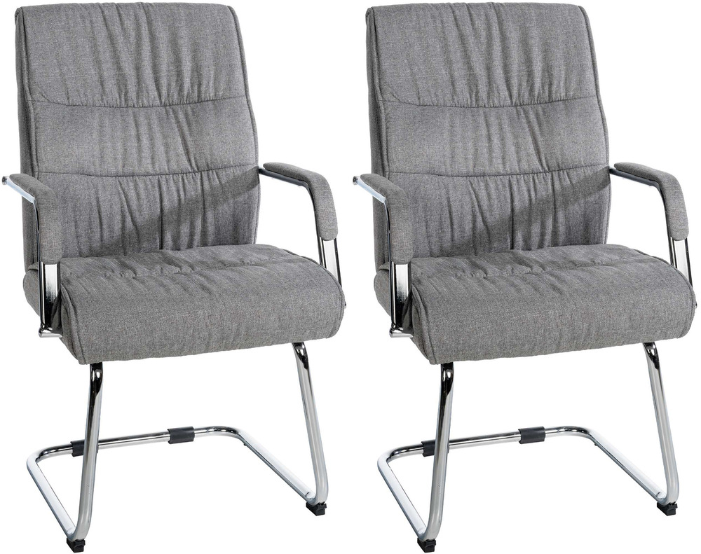 Lot de 2 chaises visiteurs en tissu sievert