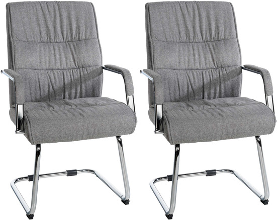Lot de 2 chaises visiteurs en tissu sievert
