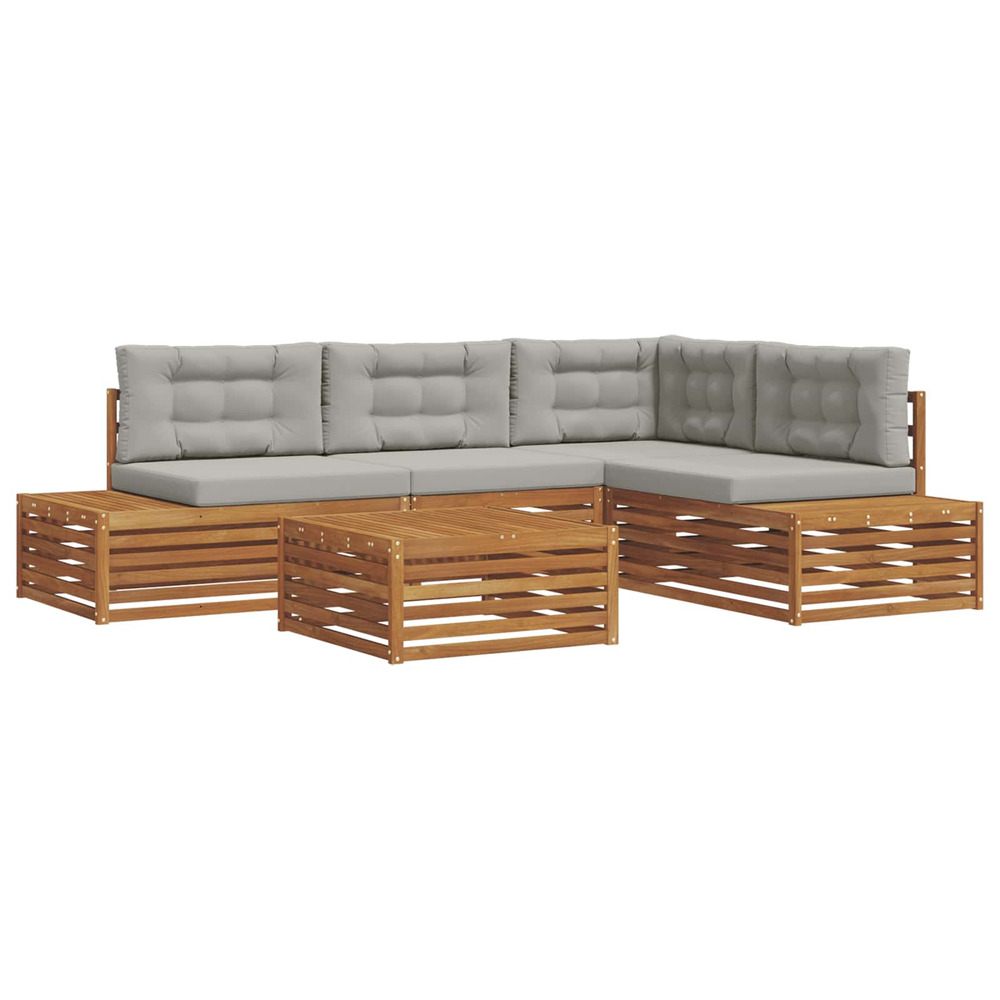 Ensemble de canapés d'extérieur 5 pièce gris naturel et clair