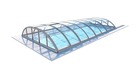Abri de piscine horizon - 8,61x4,62 m - polycarbonate massif 3 mm - couleur ral7037 gris