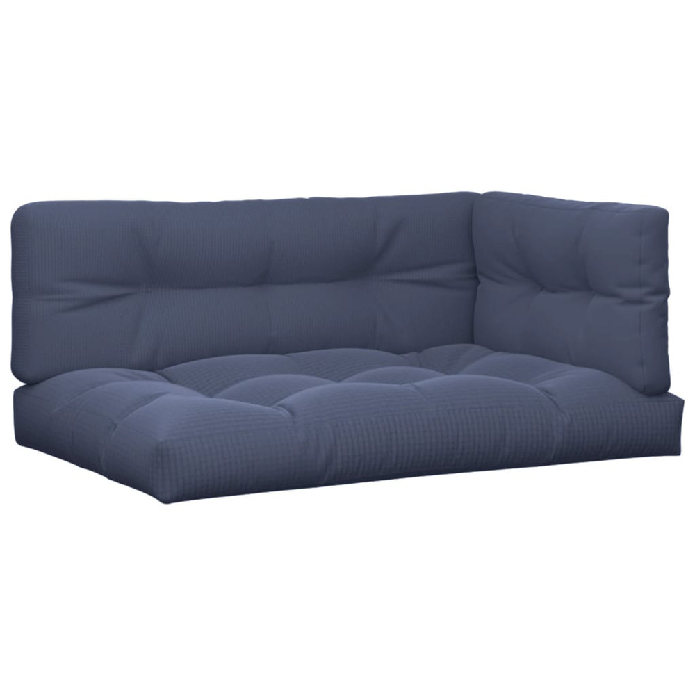 Coussins palette lot de 3 tissu bleu marine