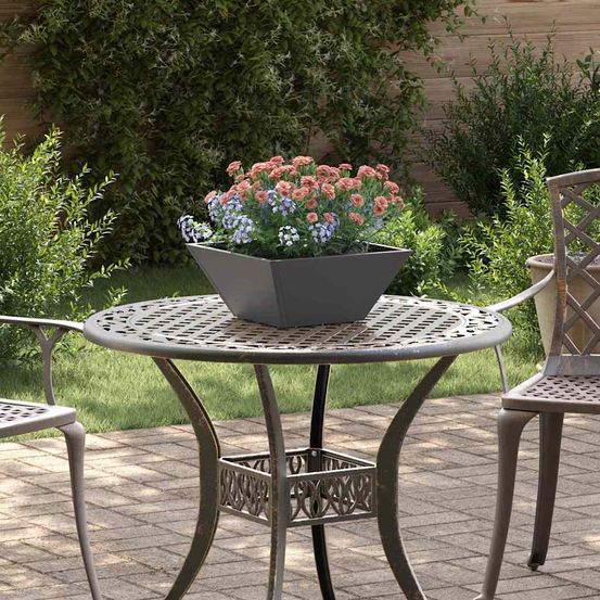 Lot de 5 jardinières bol en acier pour jardin et terrasse noir 35 cm