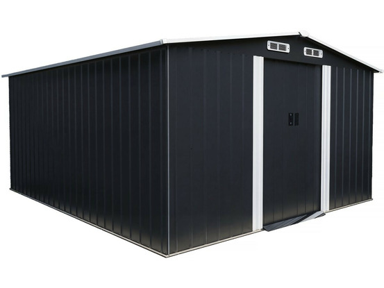 Abri de jardin métal avec porte coulissante