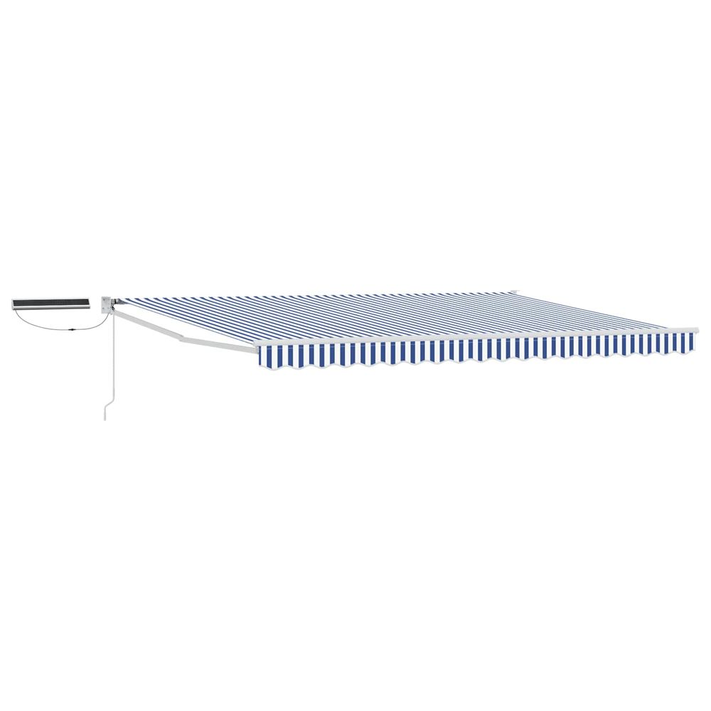 Auvent rétractable électrique bleu et blanc 4,5 × 3 m