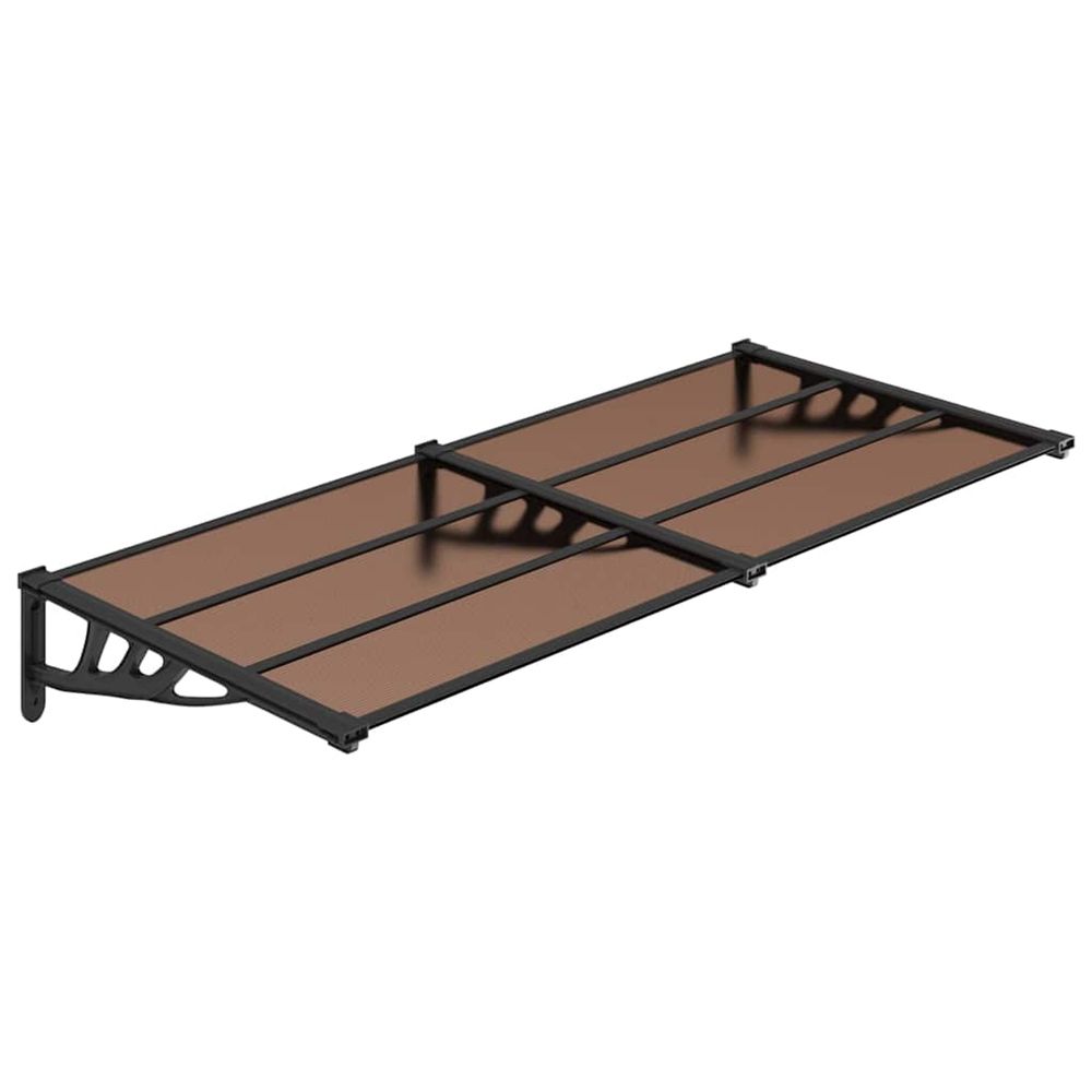 Auvent de porte noir 199x90 cm polycarbonate