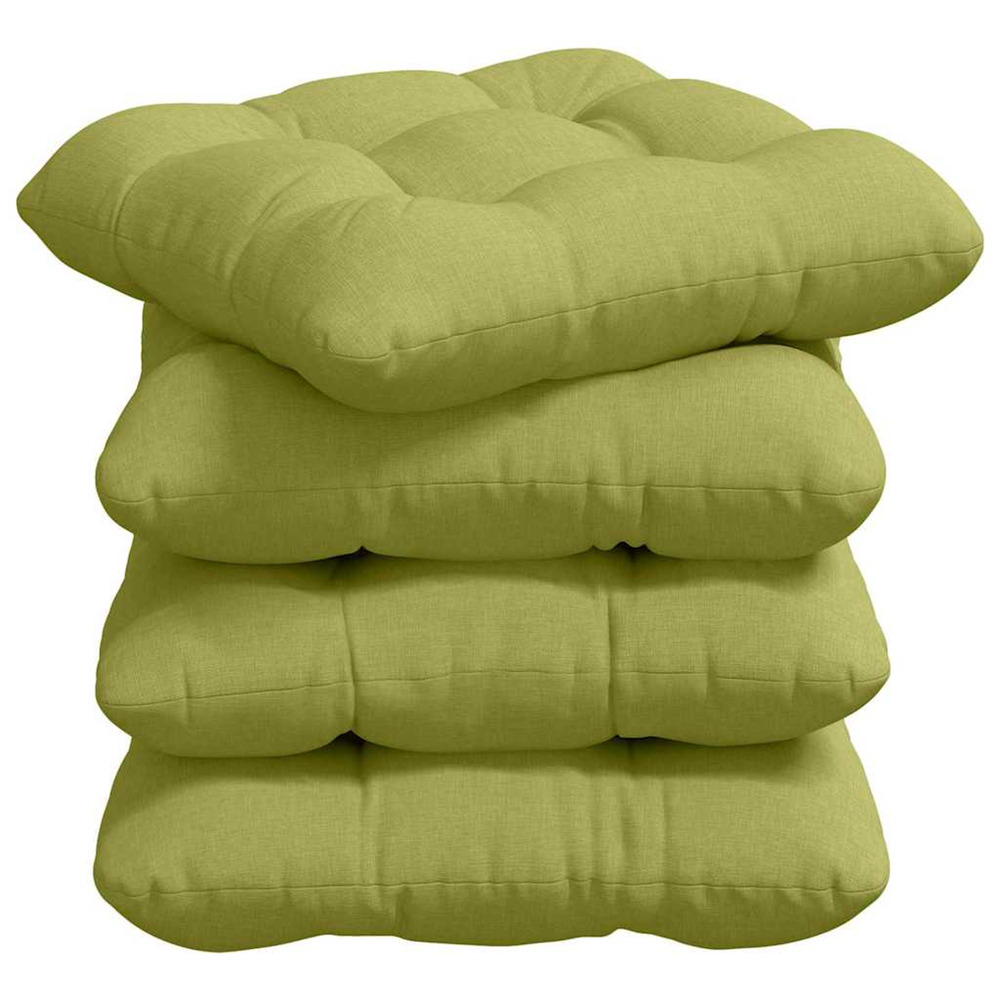 Coussins de siège 4 pcs vert clair 45 x 45 x 12 cm tissu