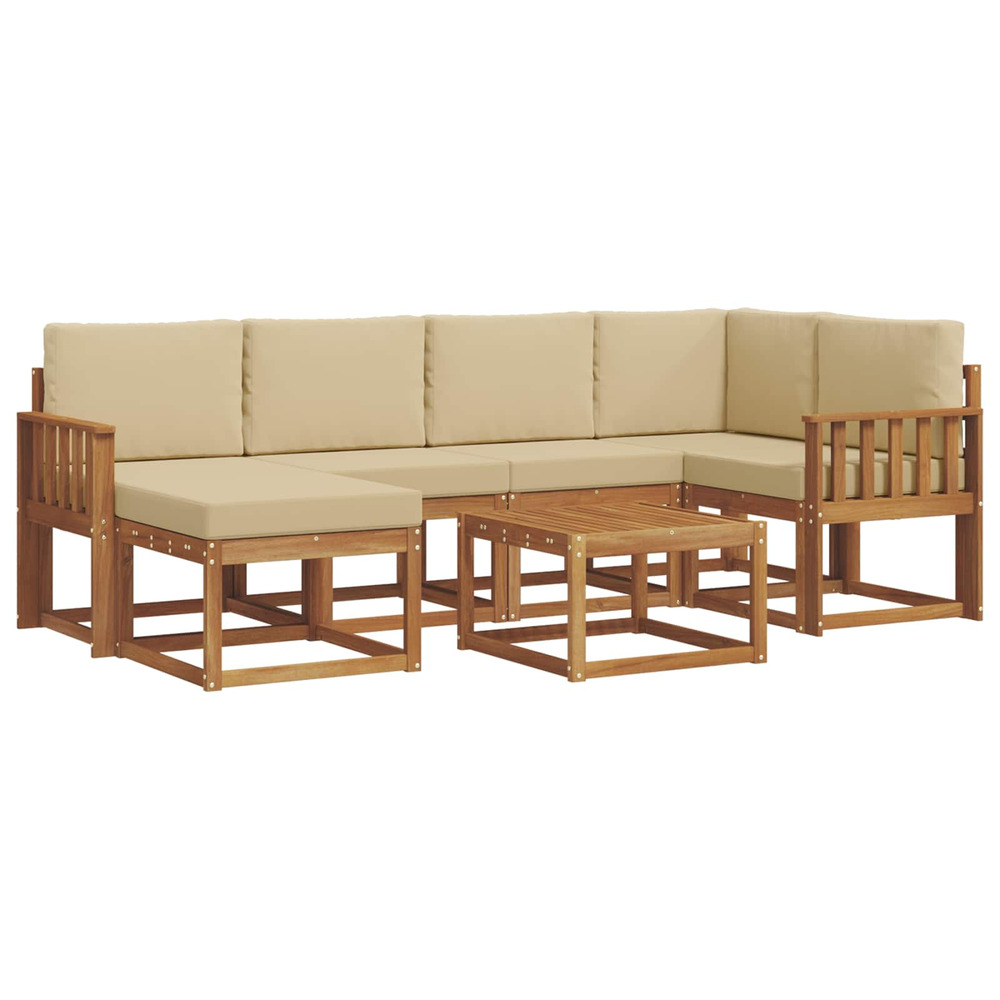 Ensemble de canapés d'extérieur 7 pcs naturel et beige