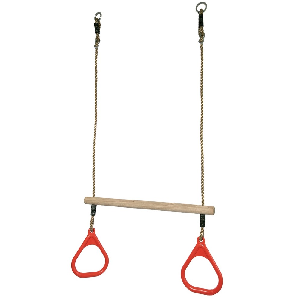 Trapèze balançoire en bois avec anneaux de gymnastique pour enfant pour structur