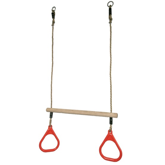 Trapèze balançoire en bois avec anneaux de gymnastique pour enfant pour structur