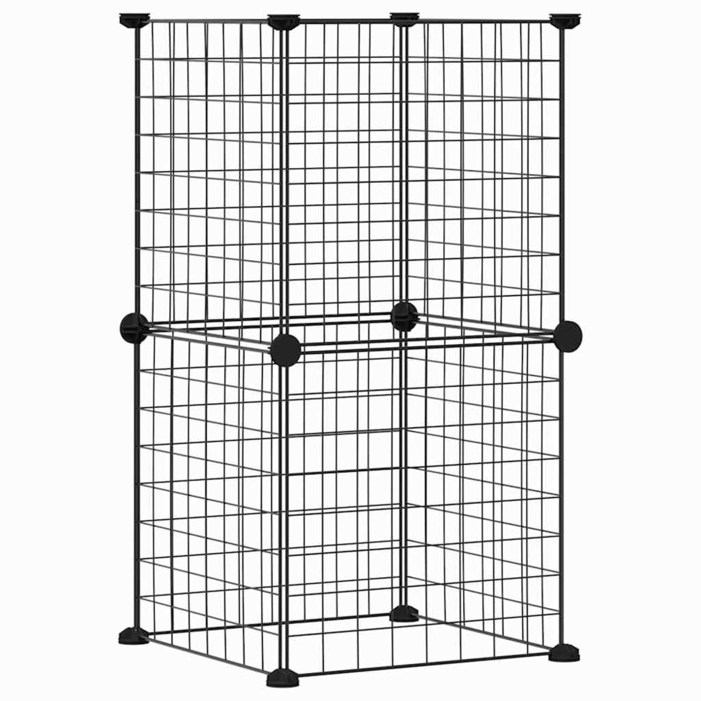 Cage animaux de compagnie à 8 panneaux 35 x 35 cm acier noir
