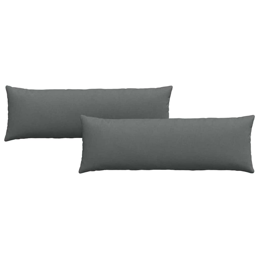 Coussins de canapé 2 pc tissu gris foncé 120 x 40 cm