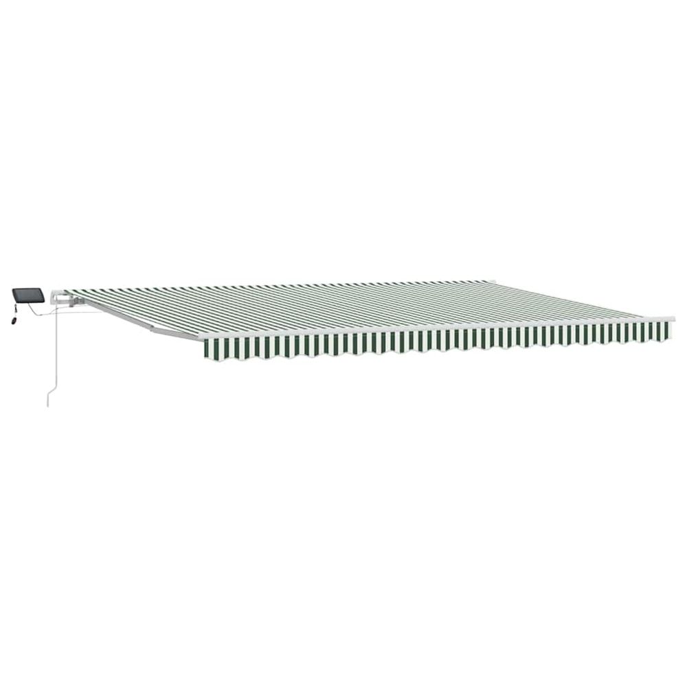 Auvent rétractable vert et blanc 500 × 300 cm