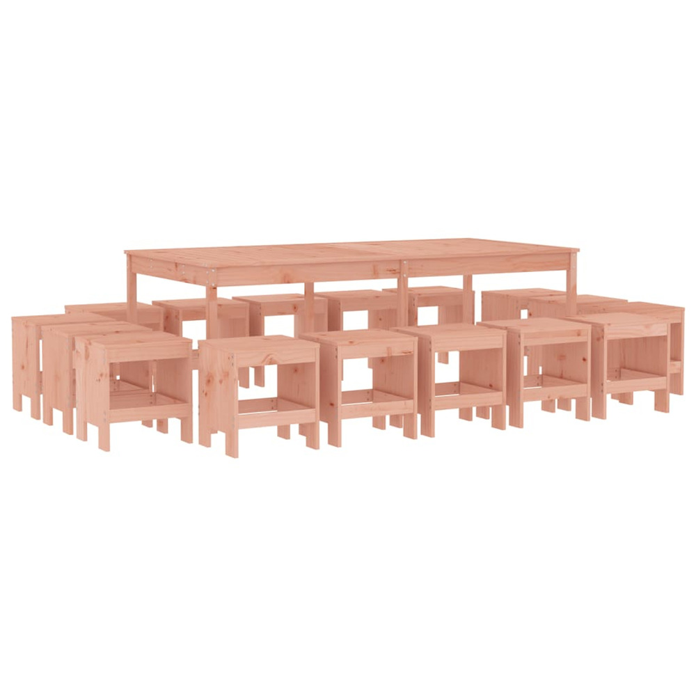 Ensemble à manger de jardin 17 pcs bois massif de douglas