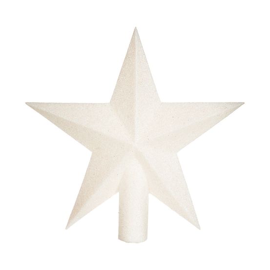 Déco sapin de noël cimier étoile blanc irisé pailleté