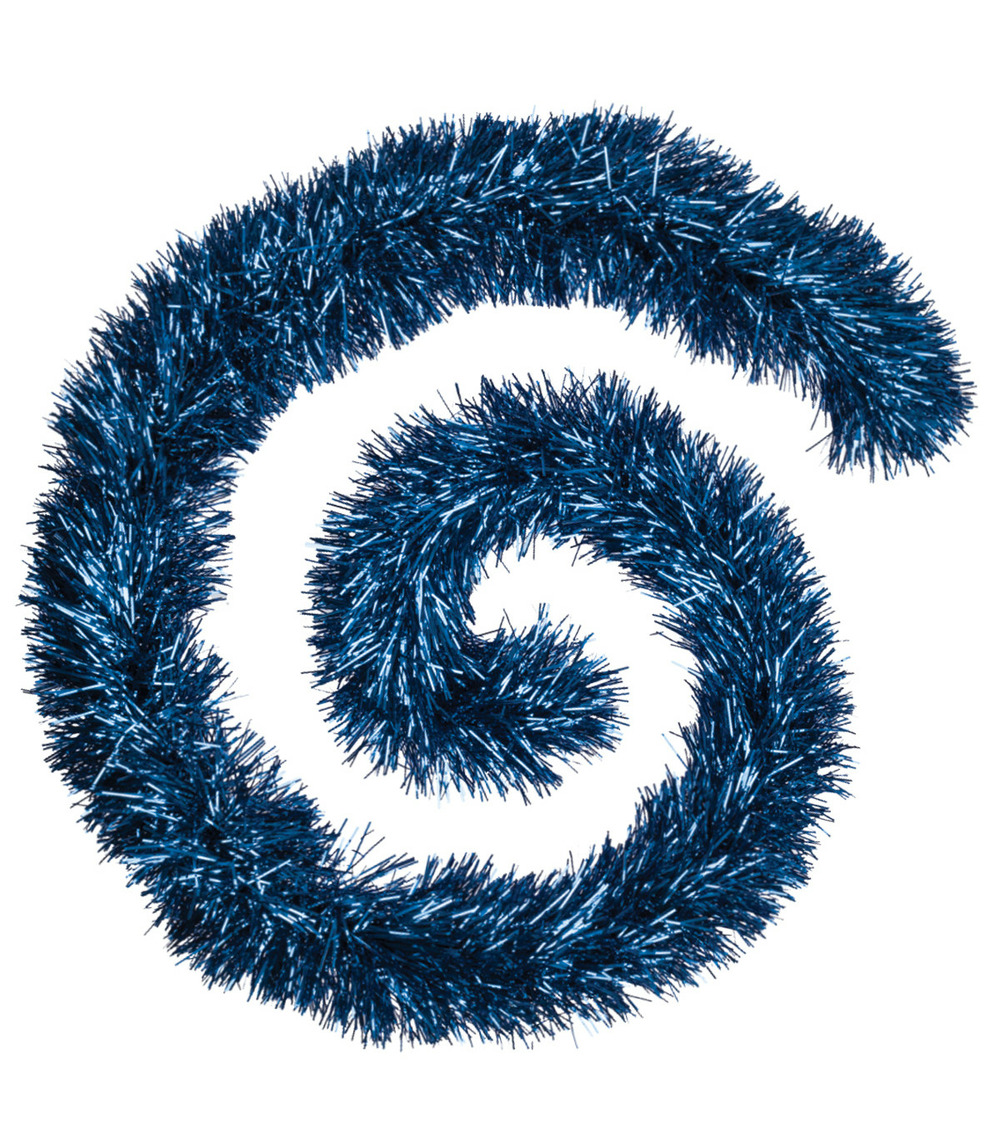 Guirlande de noël boa large 15 cm bleu longueur 2 mètres