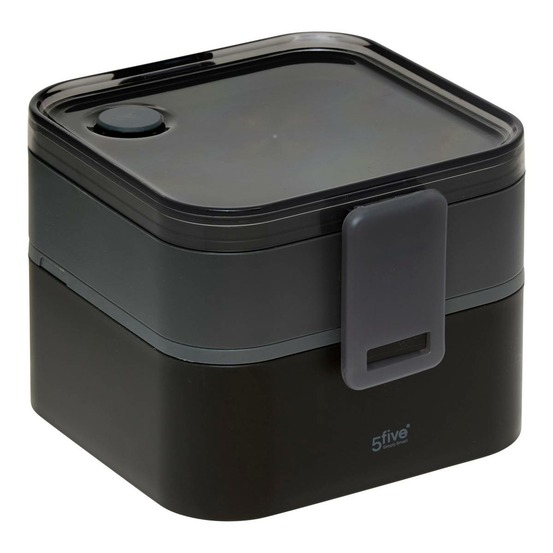 5five - lunch box 2 compartiments gris 1.5l 360 en polypropylène