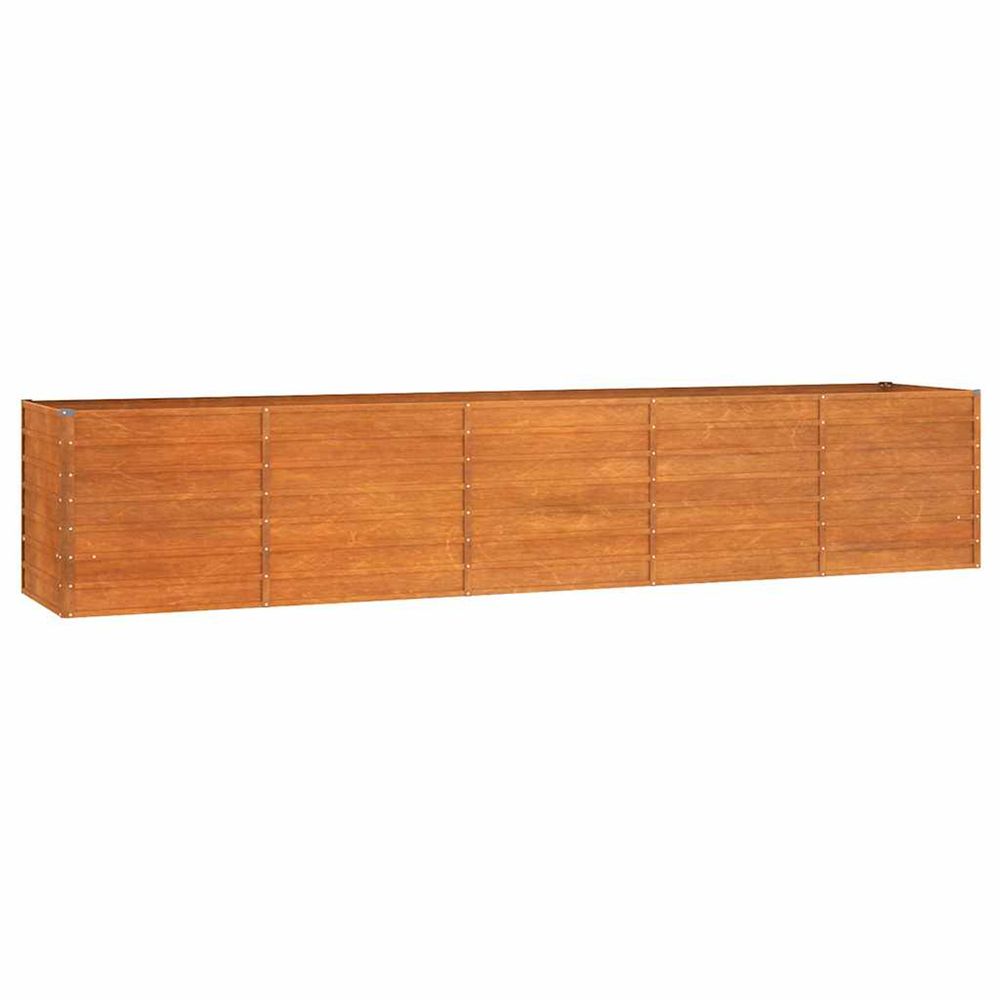 Lit surélevé de jardin rouillé 400x80x77 cm acier corten