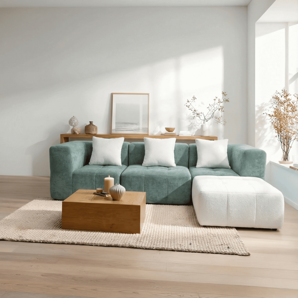 Canapé eden complet 3 places - sauge blanc