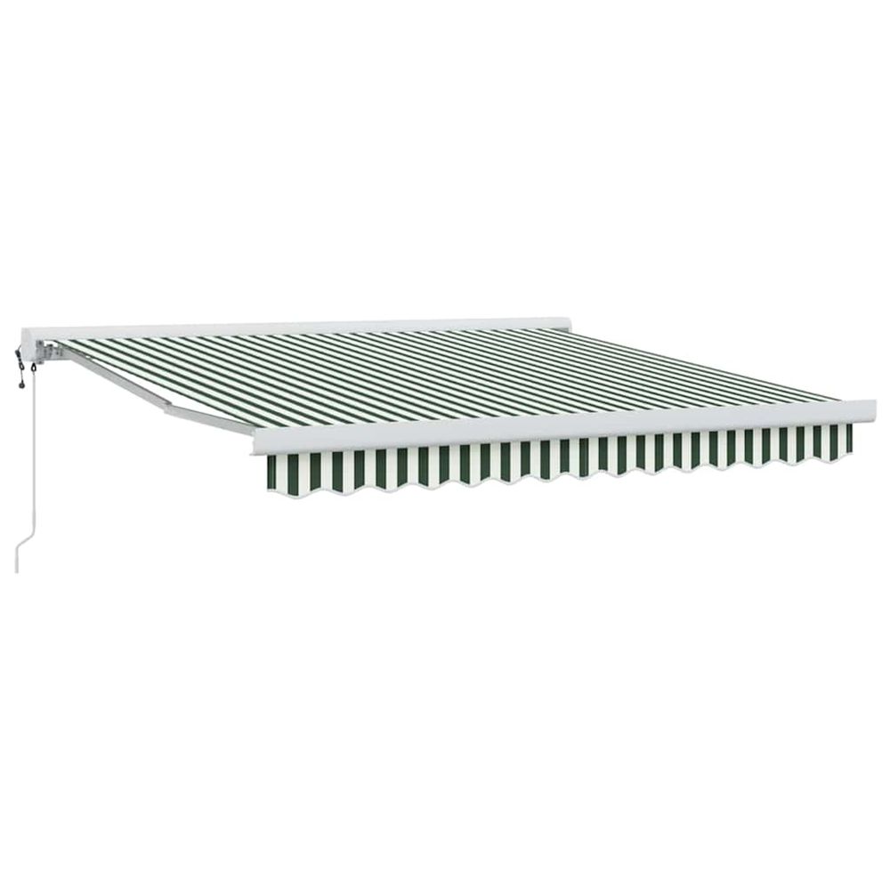 Auvent rétractable vert et blanc 350 x 250 x 165 cm