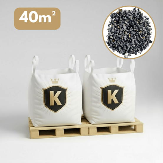 Gravillons concassés marbre bleu-gris 10/14 mm – pack 2 big bag +/- 1,5t – 40 m²