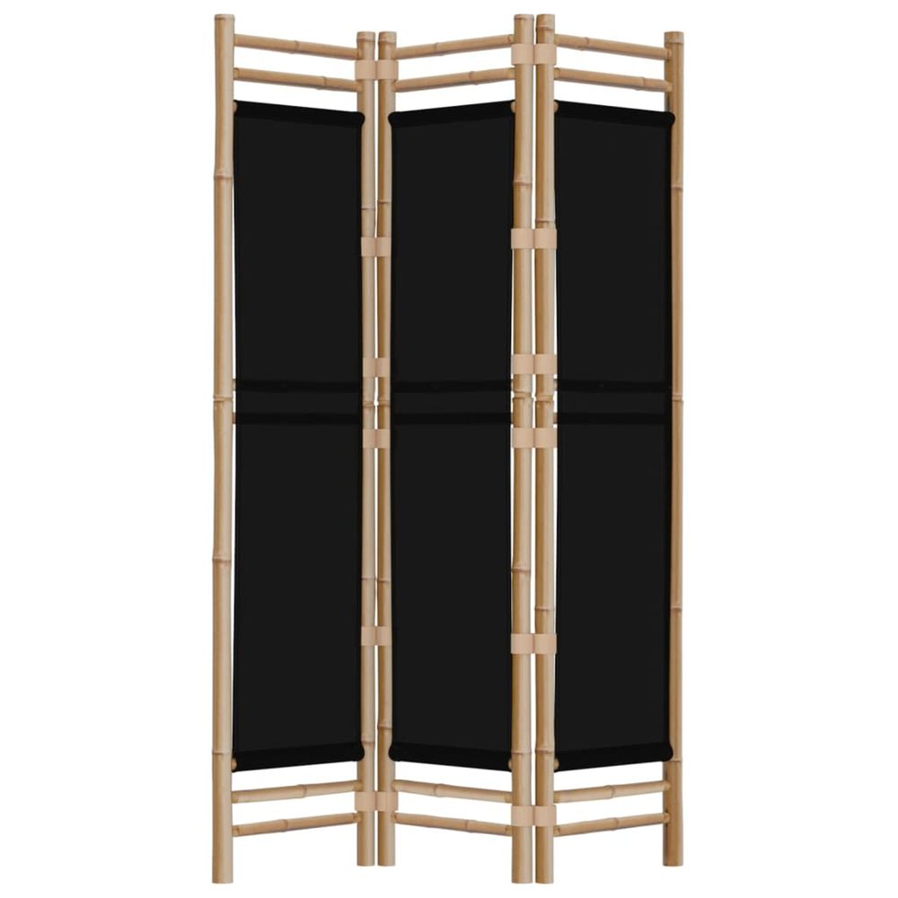 Cloison de séparation pliante 3 panneaux 120 cm bambou et toile