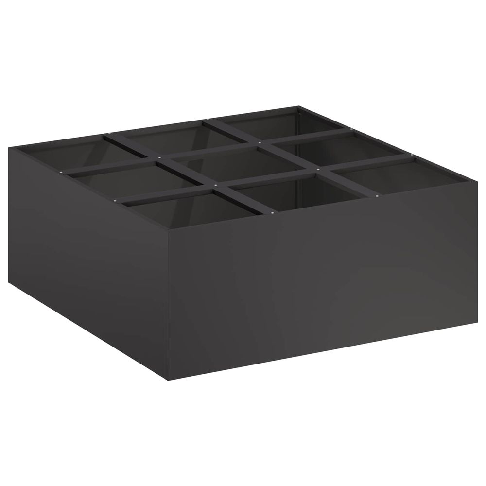 Cache-pot de jardin noir 100 x 100 x 50 cm acier laminé à froid
