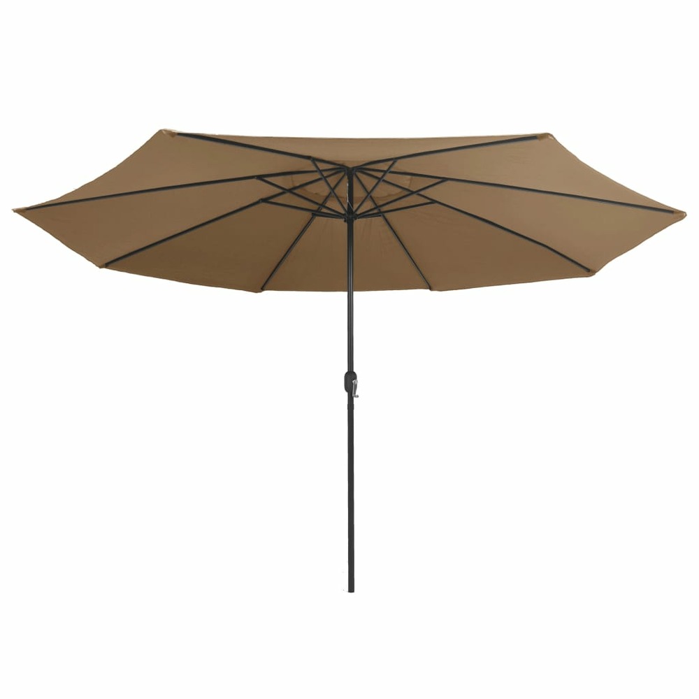 Parasol d'extérieur avec mât en métal 400 cm taupe