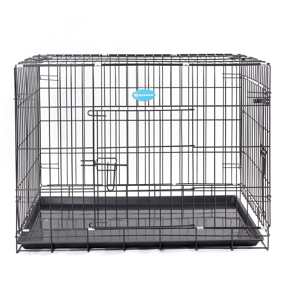 Cage pour chien pliable et transportable noir taille l 91 x 58 x 64 cm