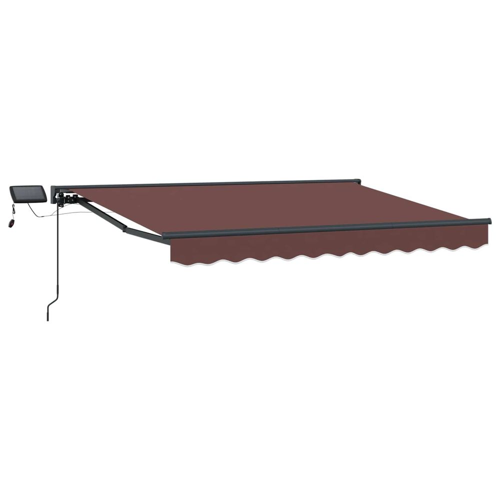 Cadre de store manuel avec leds marron et anthracite 2,5 x 2 m