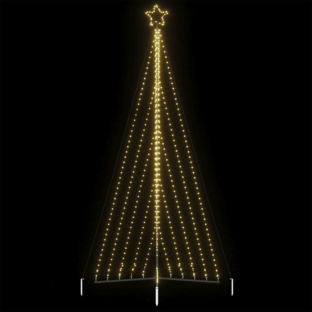 Sapin de noël géant lumineux led jardin extérieur 8 modes blanc chaud 4 m