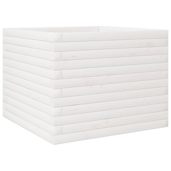 Jardinière bac lit surélevé plantes fleurs terrasse jardin 60 x 60 x 45,5 cm bois de pin massif blanc