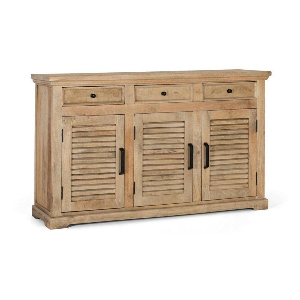 Buffet 3 tiroirs 3 portes bois marron - sibylle décoration d'autrefois