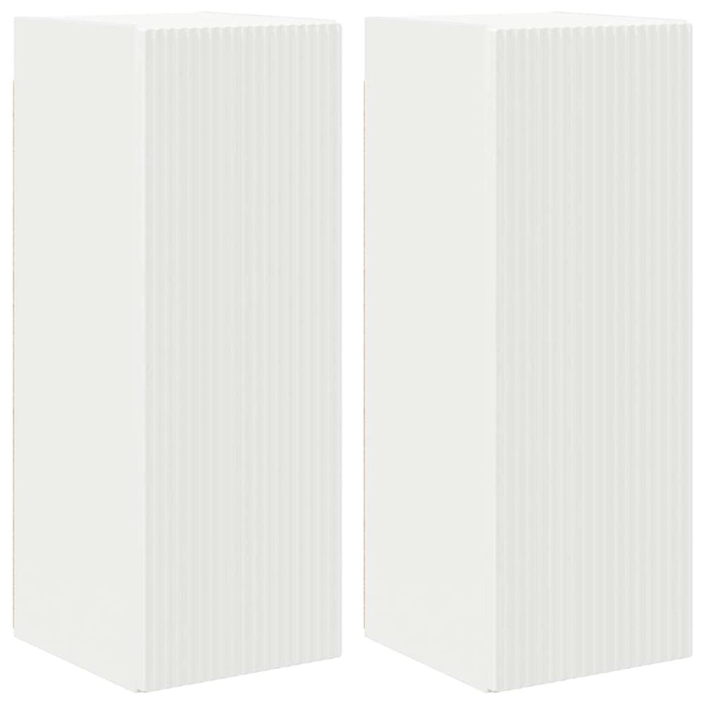 Meuble tv mural 2 pc blanc bois d'ingénierie