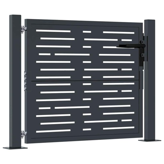 Portail de jardin anthracite 100x100 cm acier design carré