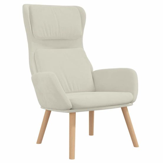 Chaise de relaxation blanc crème velours