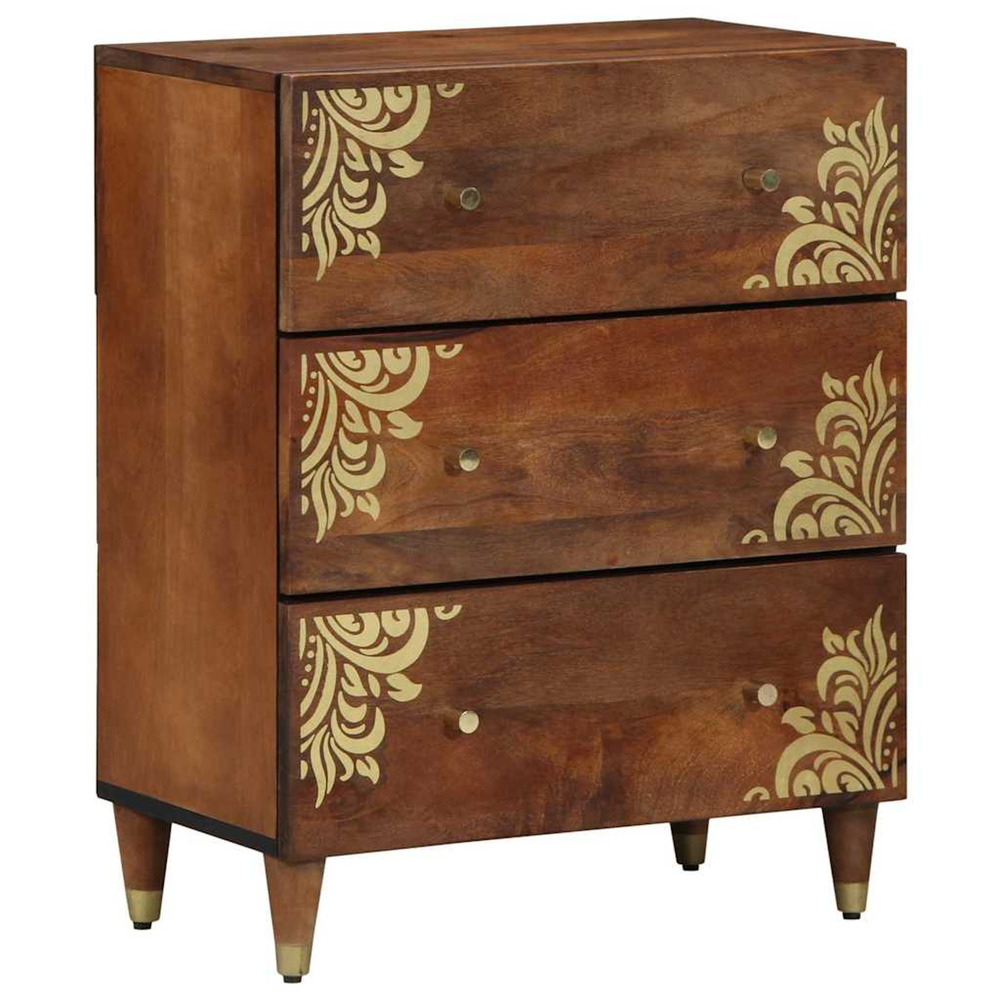 Buffet marron 60 x 33 x 75 cm bois de mangue massif