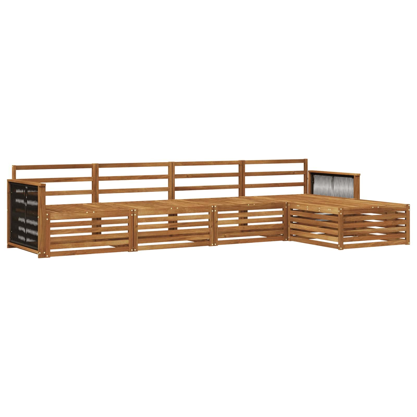 Ensemble de canapés d'extérieur 5 pcs naturel
