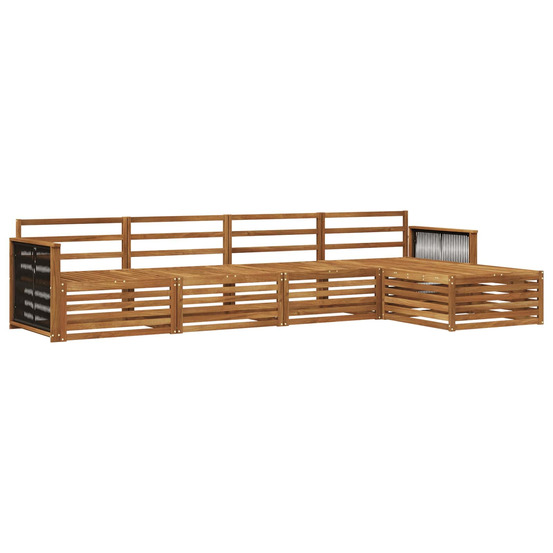Ensemble de canapés d'extérieur 5 pcs naturel