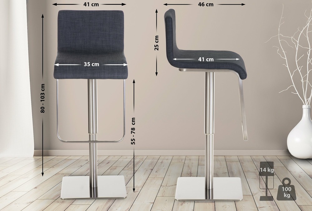 Tabouret de bar limon e tissu