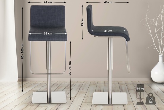 Tabouret de bar limon e tissu