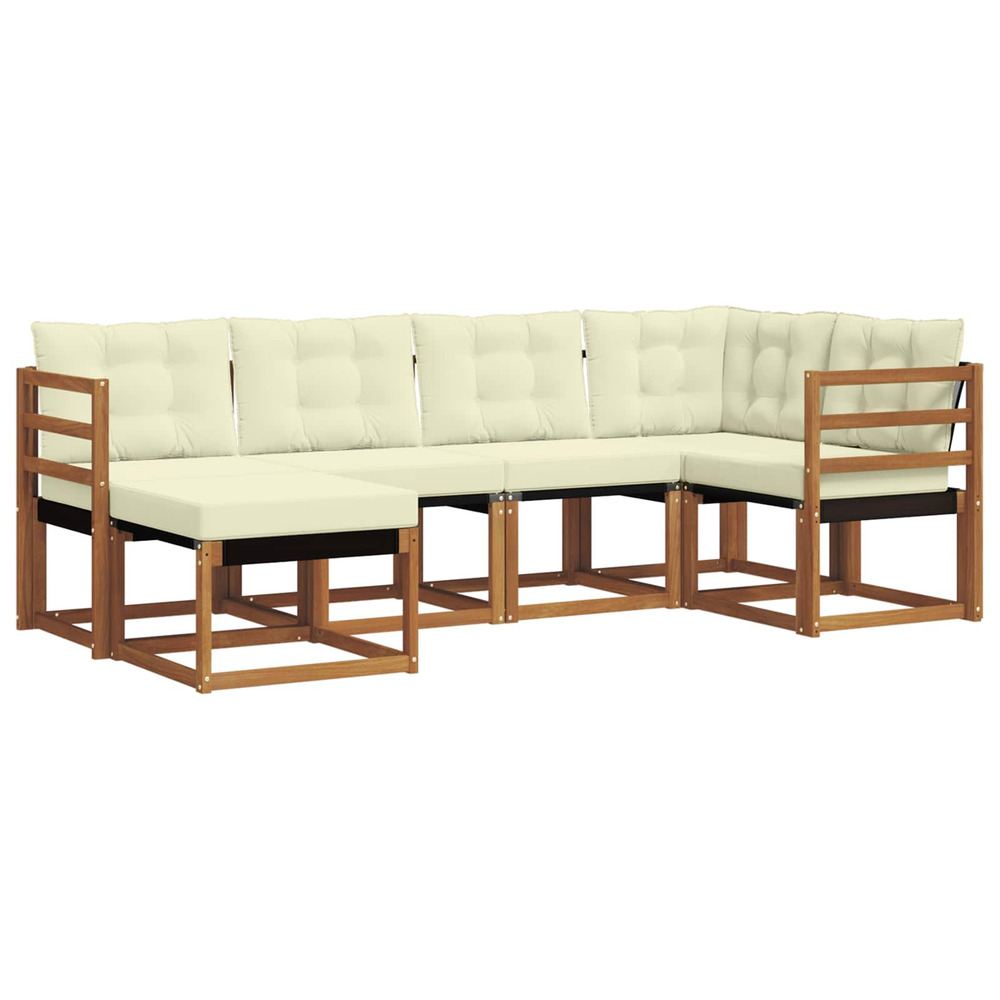 Ensemble de canapés d'extérieur 6 pcs naturel et crème