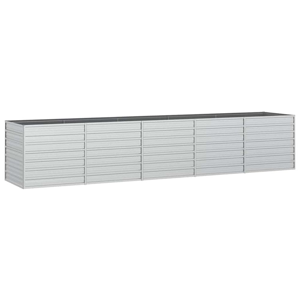 Lit surélevé de jardin 400x80x77 cm acier galvanisé argenté