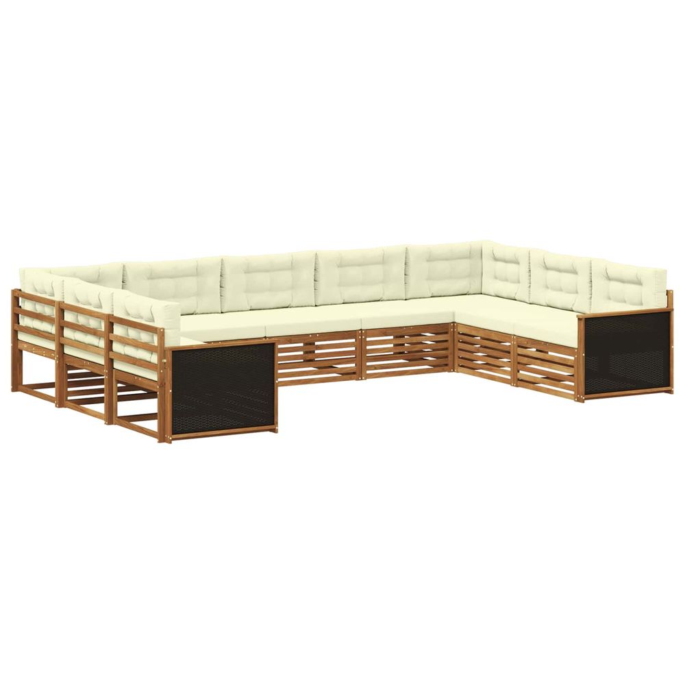 Ensemble de canapés d'extérieur 9 pc naturel et crème