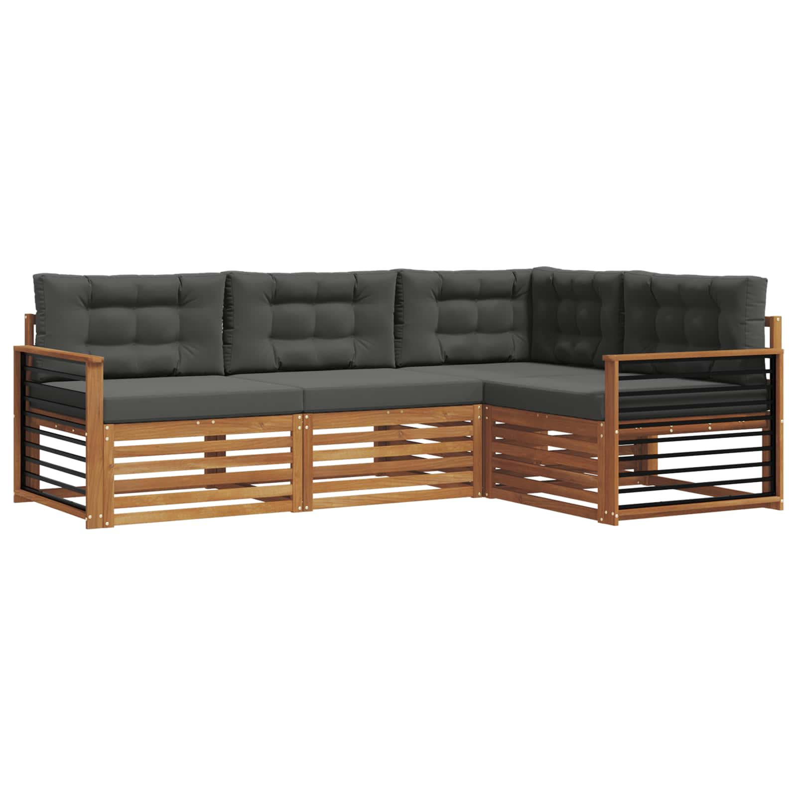 Ensemble de canapés d'extérieur 4 pcs naturel et anthracite