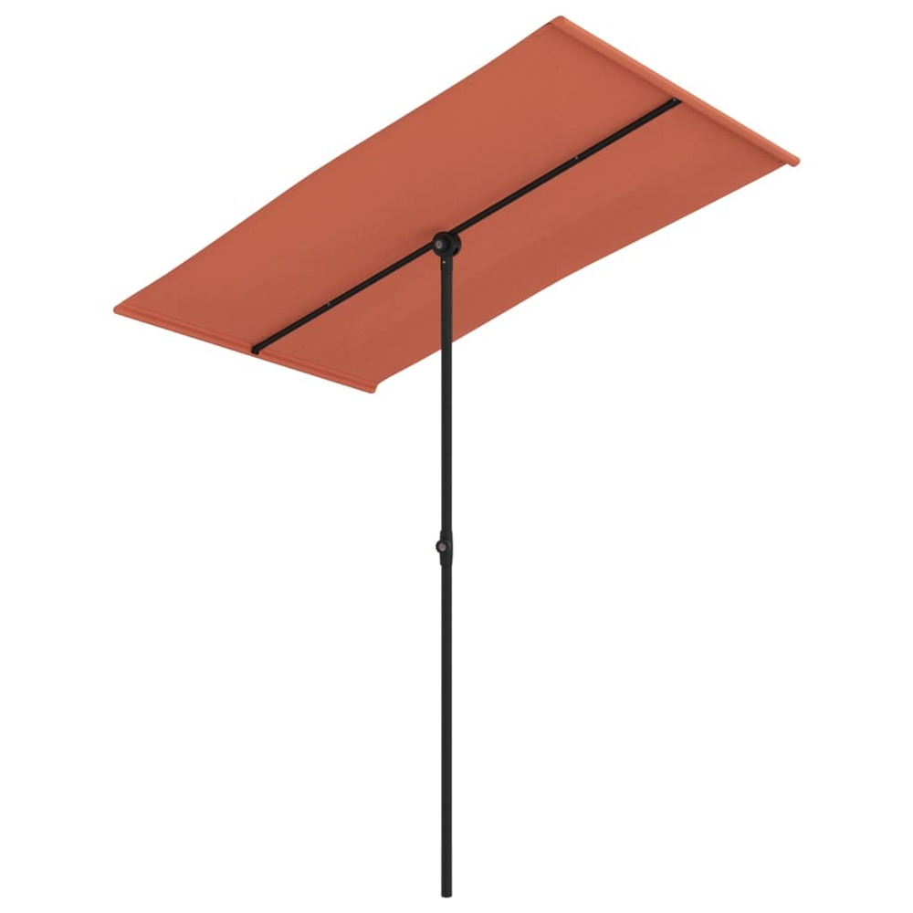 Parasol d'extérieur avec mât en aluminium 180 x 130 cm orange
