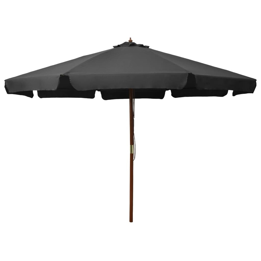 Parasol avec mât en bois 330 cm anthracite
