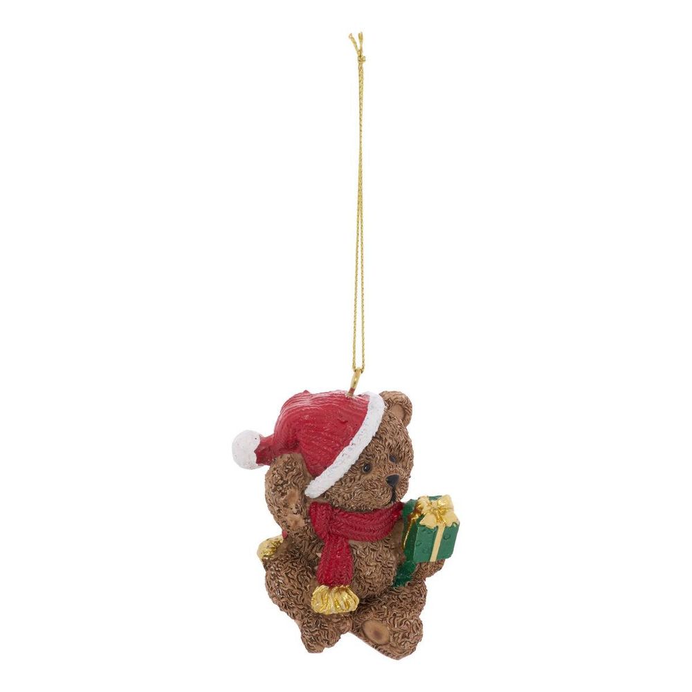 Suspension de sapin oursons bonnet en résine 6 cm